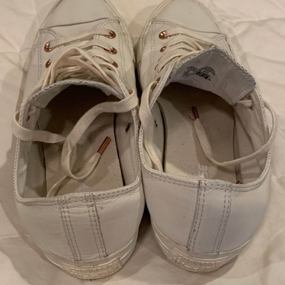 White Leather Converse Shoes Womens Solid White S… - image 4